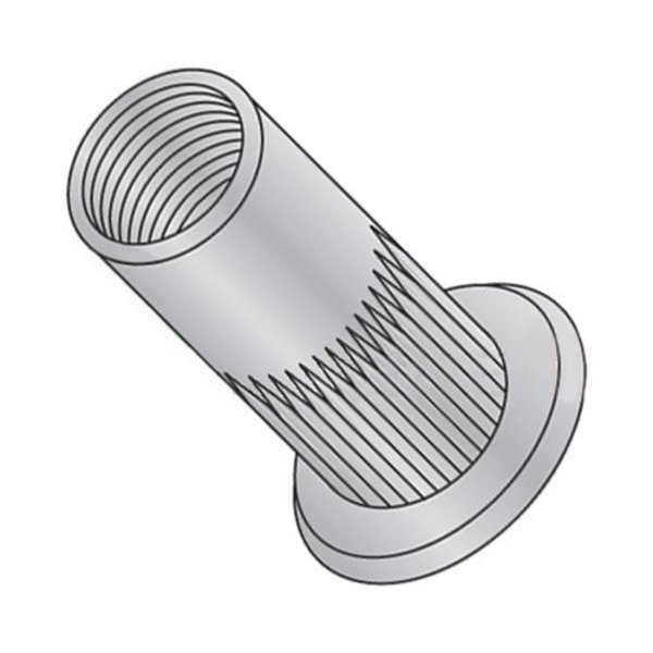 Newport Fasteners Rivet Nut, #6-32 Thread Size, 0.365 in Flange Dia., 0.495" L, Aluminum, 1000 PK 141160